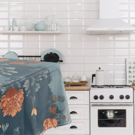 Toalha De Mesa Farmhouse Russo de Ferrugem Azul do País