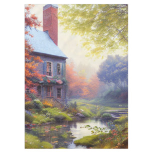 Toalha De Mesa Farmhouse/stream/bosque/pintura