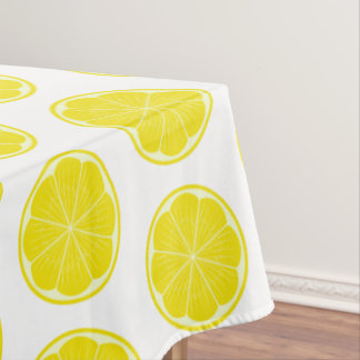 Toalha De Mesa Fatia de Fruta de Limão Amarelo Botânico Mediterrâ