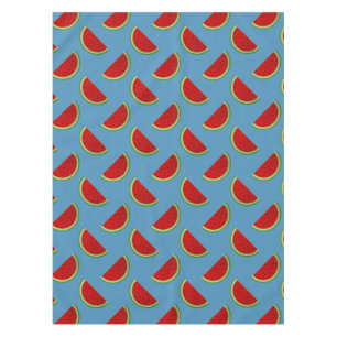 Toalha De Mesa Fatias de Melancia em um Fundo Azul Vibrante