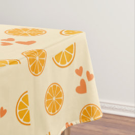 Toalha De Mesa Fatias e Corações Laranja