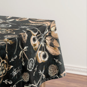 Toalha De Mesa Faux Dourado Beetles Flowers Deixa Frutas De Cerej