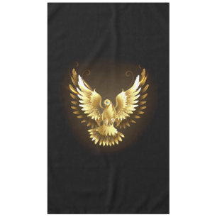 Toalha De Mesa Faux Gold Foil Peace Dove em Preto