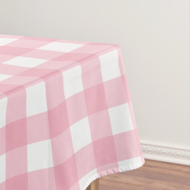 Toalha De Mesa Faye e Lauren Xadrez Rosa (Posição Original)