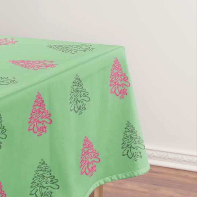 Toalha De Mesa Felicidades Árvores de Natal-5-ALGODÃO TABLECLOTH  (Posição Original)