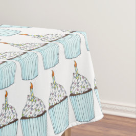 Toalha De Mesa Feliz aniversário Cupcake de Bolo Azul Sprinkles