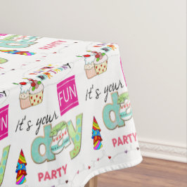 Toalha De Mesa Feliz Aniversário FUN Cupcake Tablecloth