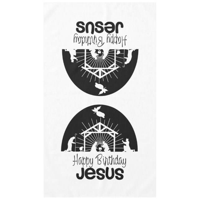 Toalha De Mesa Feliz aniversário Jesus (Frente)