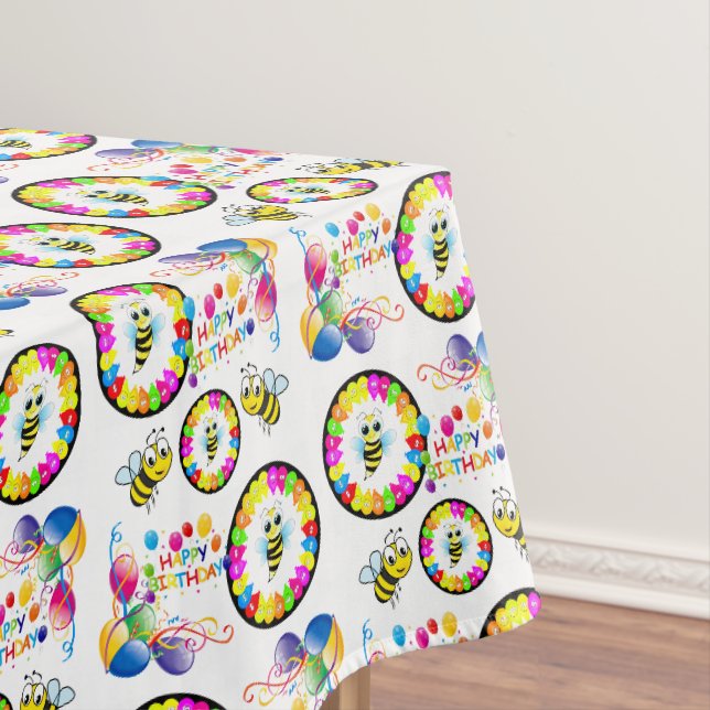 Toalha De Mesa Feliz aniversário Tablecloth Bumblebee Balões (Posição Original)