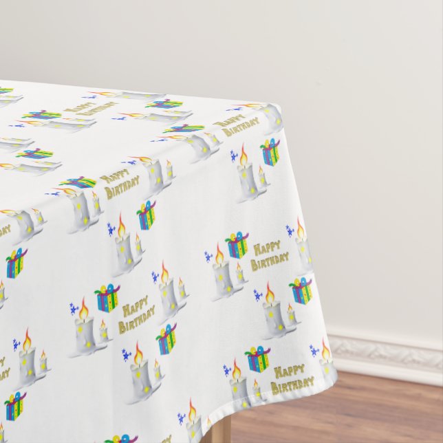 Toalha De Mesa Feliz Aniversário, Tablecloth Candles (Posição Original)