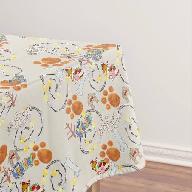 Toalha De Mesa Feliz aniversário Tablecloth desejando um cachorro (Posição Original)
