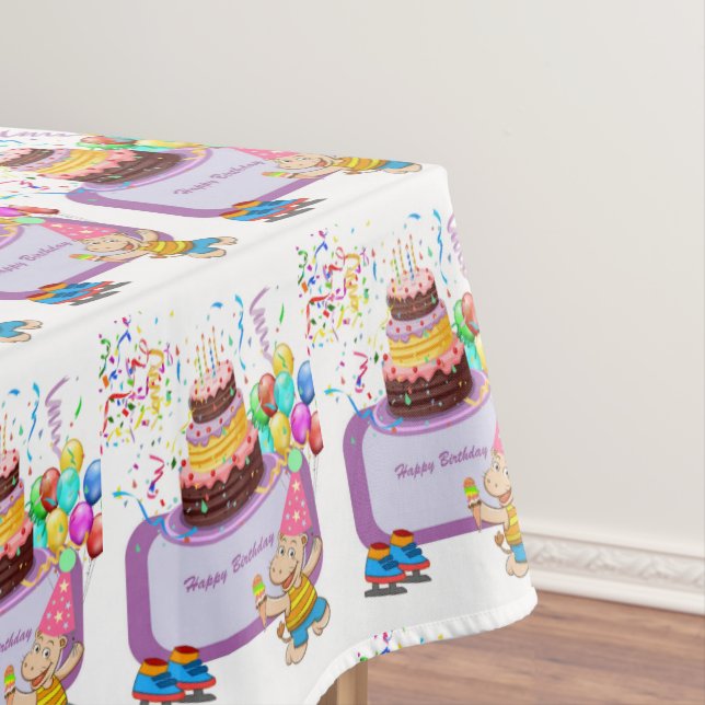 Toalha De Mesa Feliz Aniversário Tablecloth Hippopotamus (Posição Original)