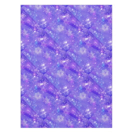 Toalha De Mesa Feliz Ano Novo Natal Estrelas Glitter Roxo