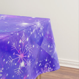 Toalha De Mesa Feliz Ano Novo Natal Estrelas Glitter Roxo