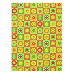 Toalha De Mesa Feliz Círculos Retro-Modernos de Bolinhas Op art