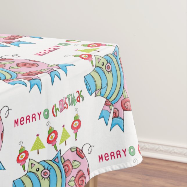 Toalha De Mesa Feliz de Tablecloth de Natal Mexicano, Suíno Mexic (Posição Original)