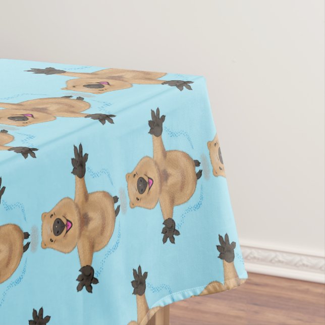 Toalha De Mesa Feliz design de desenho de quokka (Posição Original)