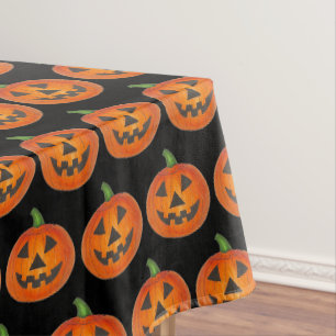 Toalha De Mesa Feliz Halloween Laranja Pumpkin Jack o'Lanterna
