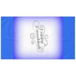 Toalha De Mesa Feliz Hanukkah com fundo azul branco de 2 tons