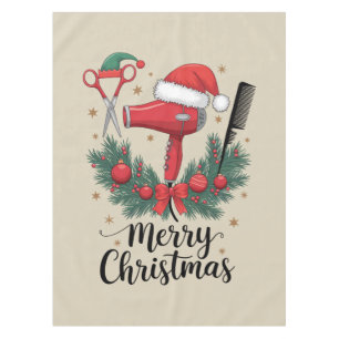 Toalha De Mesa Feliz Natal Cabeleireiro Cabelereira Natal Cabelo