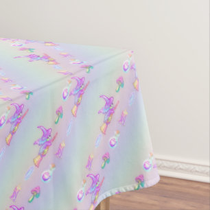 Toalha De Mesa Feliz padrão de feiticeiro brilhante Pastel Rainb