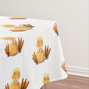 Toalha De Mesa Feliz Piscar os olhos de Pato Amarelo Jogando - So