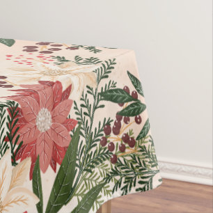Toalha De Mesa Feriado de Poinsettia de Natal Festivo Elegante