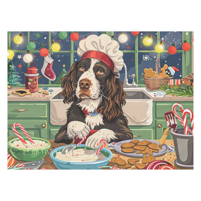 Toalha De Mesa Feriado Inglês Springer Spaniel Baking: Festivo (Frente (Horizontal))