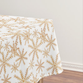 Toalha De Mesa Feriado retro Dourado do teste padrão do floco de