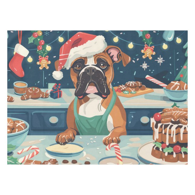 Toalha De Mesa Férias Boxer Baking: Natal Festivo (Frente (Horizontal))