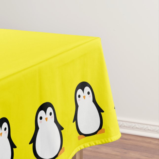 Toalha De Mesa Festa de aniversário de pinguim (Posição Original)