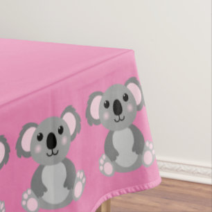Toalha De Mesa Festa de aniversário rosa do Urso Koala