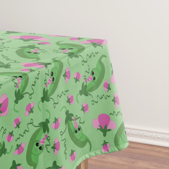 Toalha De Mesa Festa de primeiro aniversario de Ervilha doce (Posição Original)