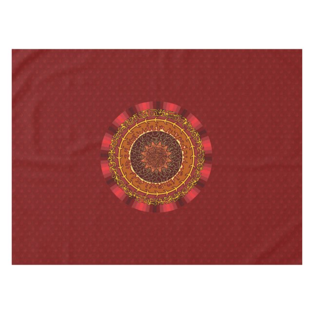 Toalha De Mesa Fire Mandala Tablecloth (Frente (Horizontal))