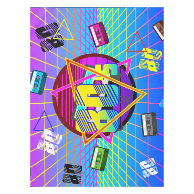 Toalha De Mesa FITA DE CASSETE DA ESCOLA ANTIGA DE anos 80 (Frente)