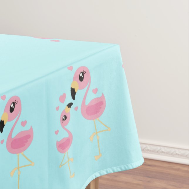 Toalha De Mesa Flamingo Chá de fraldas Cute Tropical (Posição Original)