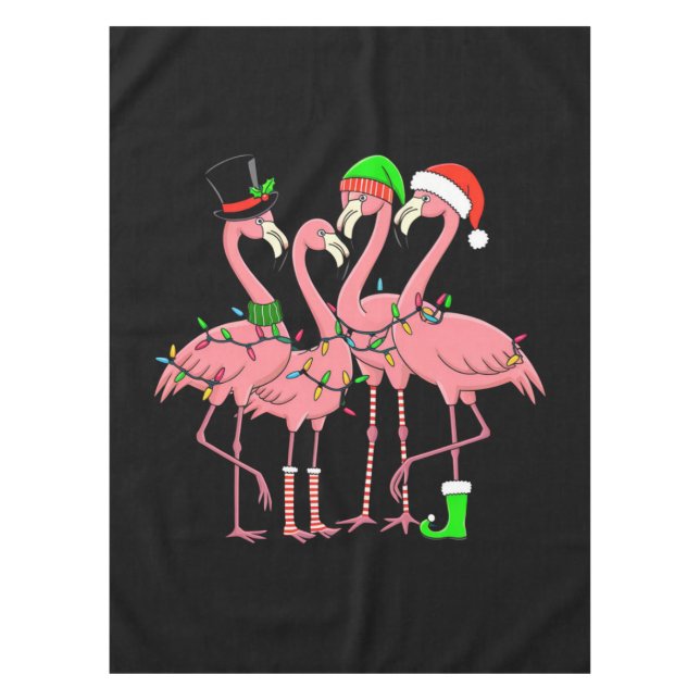 Toalha De Mesa Flamingo Felry Natal Engraçado Flamingo Lover Gift (Frente)