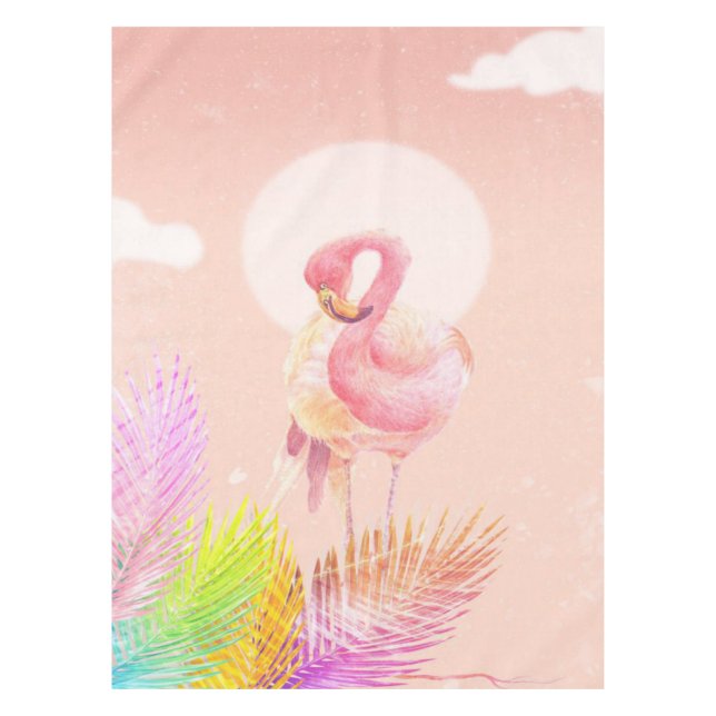 Toalha De Mesa Flamingo Lovers | Pássaro Flamingo Cujo Pássaro Te (Frente)