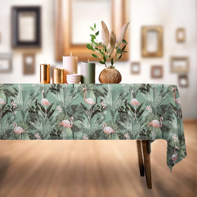 Toalha De Mesa Flamingo Orchid Tropical Pattern Sage ID868 (Criador carregado)