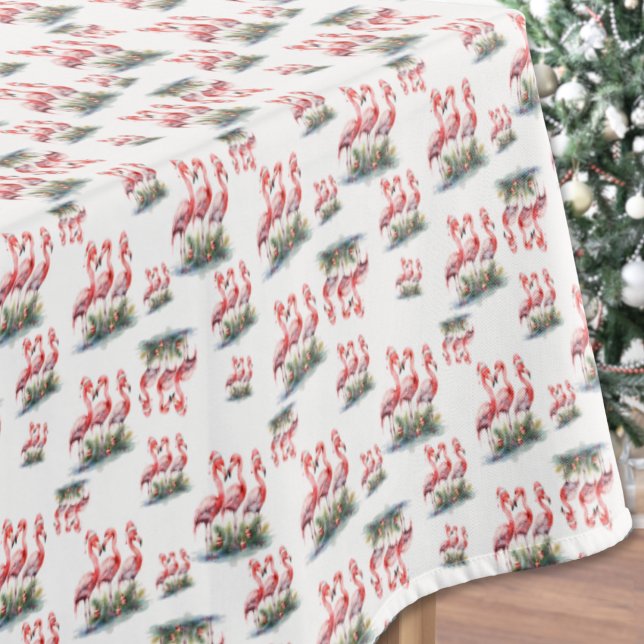 Toalha De Mesa Flamingo Tropical Natal (Flamingo Tropical Christmas Tablecloth )