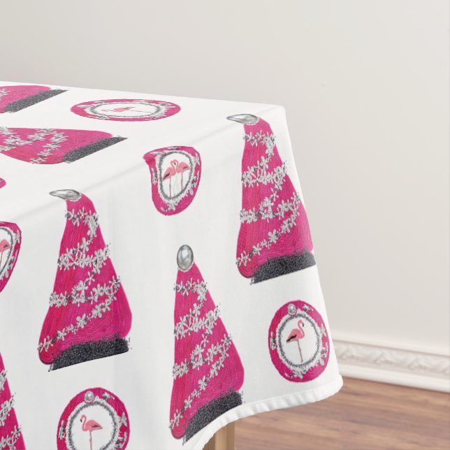 Toalha De Mesa Flamingos de Natal cor-de-rosa Glam (Posição Original)