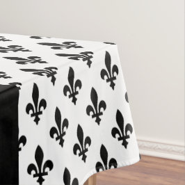 Toalha De Mesa Fleur de Lis, Black on White, Black, Your Name