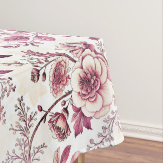 Toalha De Mesa fleurs roses et rouge foncé