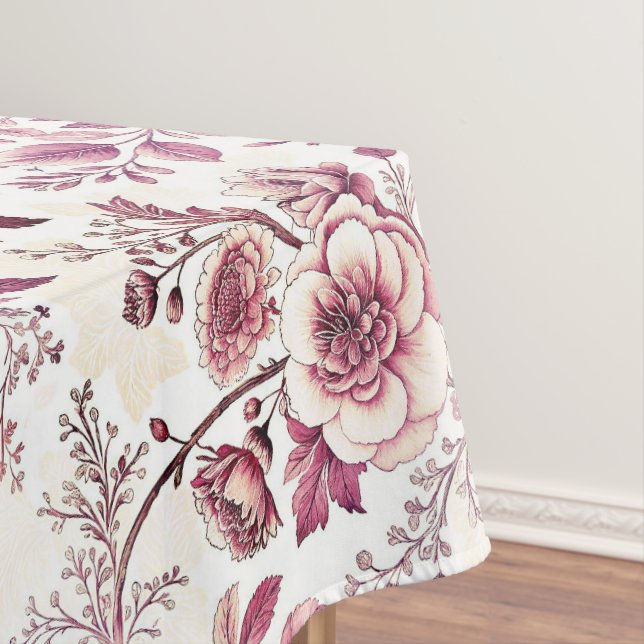 Toalha De Mesa fleurs roses et rouge foncé (Posição Original)