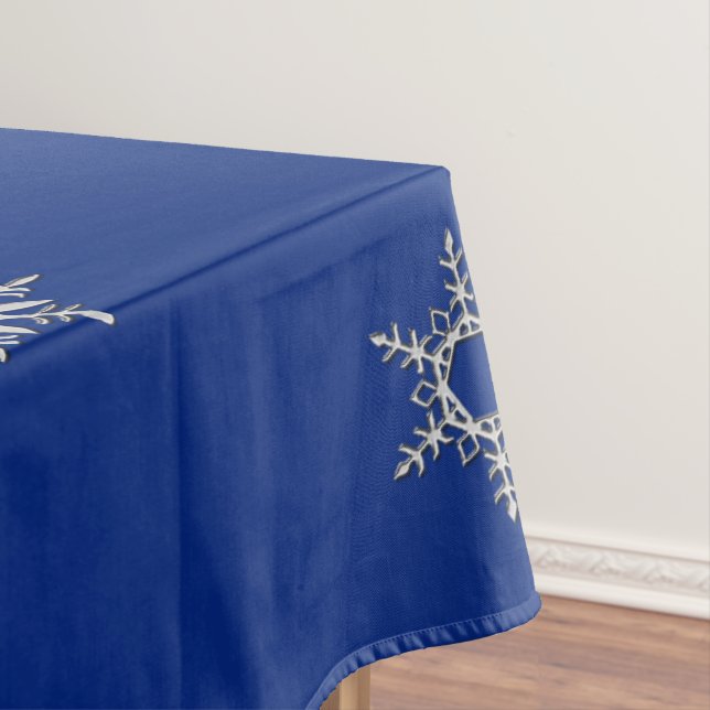 Toalha De Mesa Floco de Neve de Prata Natal (Posição Original)
