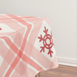 Toalha De Mesa Floco De Neve Retro-Rosa Elegante E Padrão De Cora