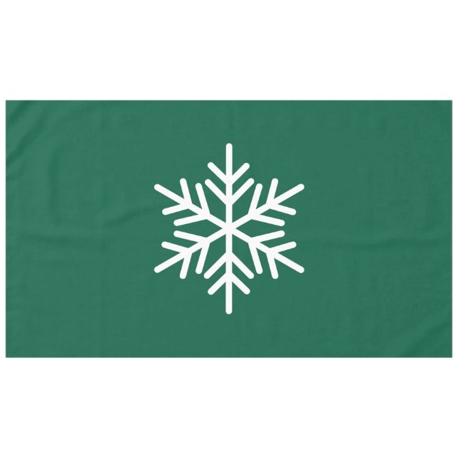 Toalha De Mesa Floco de neve sofisticado e sofisticado em verde p (Frente (Horizontal))