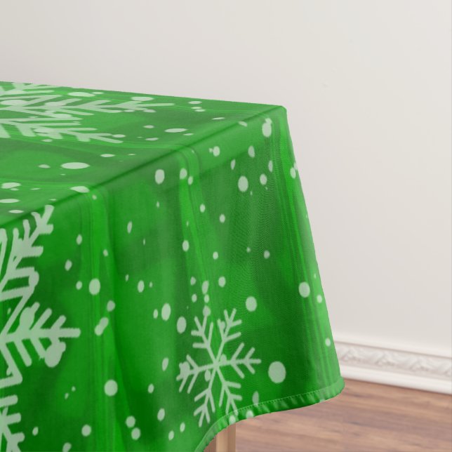 Toalha De Mesa Floco de neve verde-feriado (Posição Original)