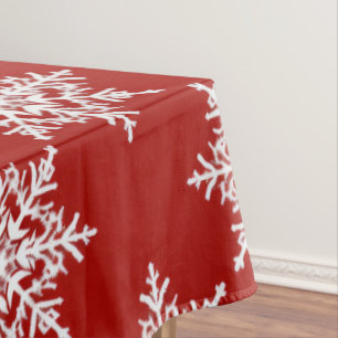 Toalha De Mesa Floco de neve vermelho clássico de inverno