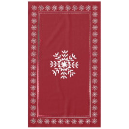 Toalha De Mesa Floco de neve vermelho e branco da elegância